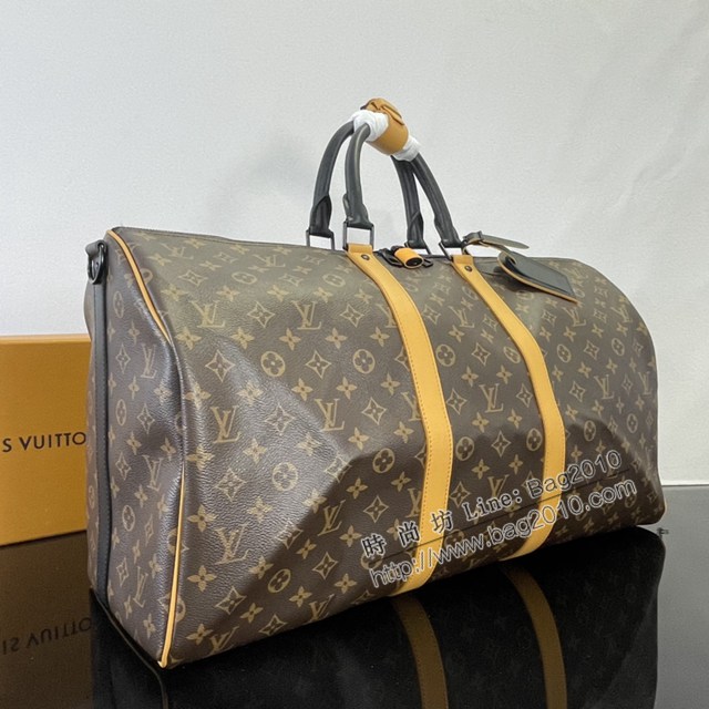 Lv路易威登2023專櫃新款Keepall Bandoulière55旅行袋 LV老花男士手提旅行包 M46702 ydh5215